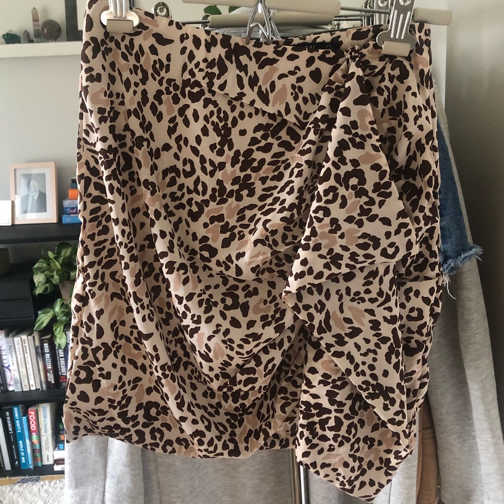 Nasty Gal, mini skirt, animal print, size 4